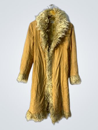 Tan Fur-Trimmed Coat