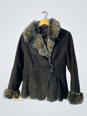 Black Faux Fur Trimmed Jacket