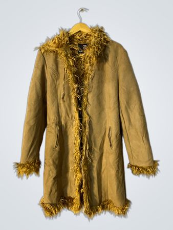 Tan Fur Trimmed Coat