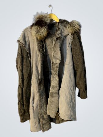 Fur-lined winter coat