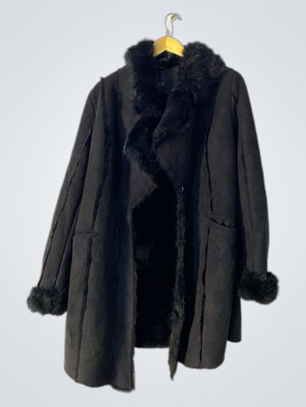 Black Fur-Trimmed Coat