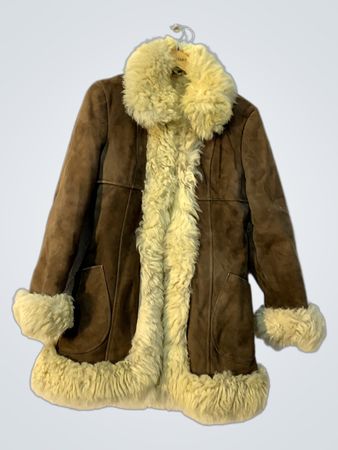 Brown Suede Shearling Coat