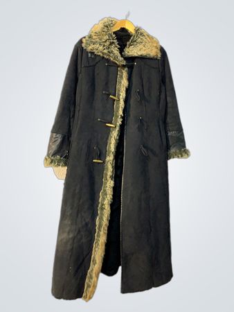 Long Black Fur-Lined Coat