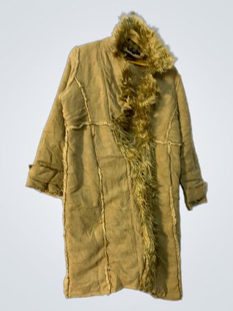 Long Tan Fur-Lined Coat