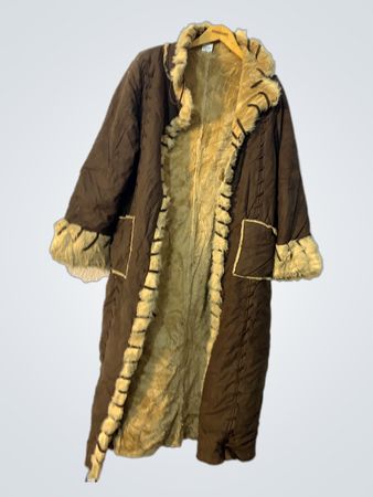 Brown Faux Fur Lined Maxi Coat