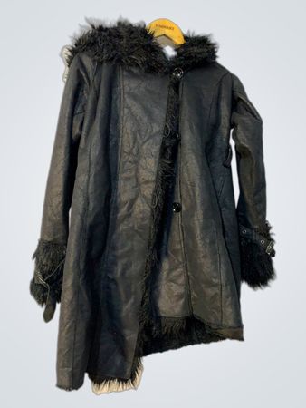 Black Fur Trimmed Coat