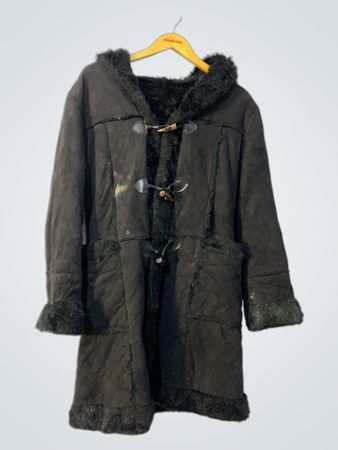 Black Fur-Trimmed Coat