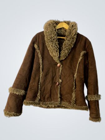 Brown Fur-Trimmed Jacket
