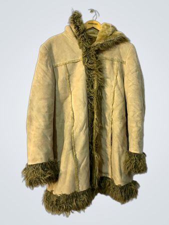 Tan Fur-Trimmed Coat