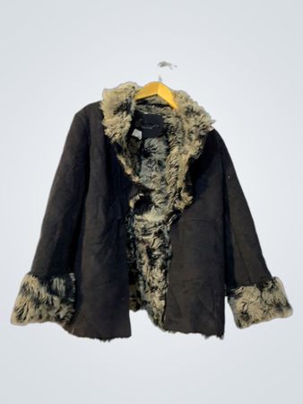 Black Fur-Trimmed Coat