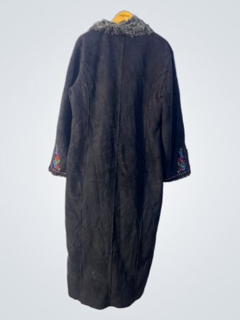 Aera Black Fur-Lined Coat