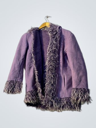 Purple Fur Trim Jacket