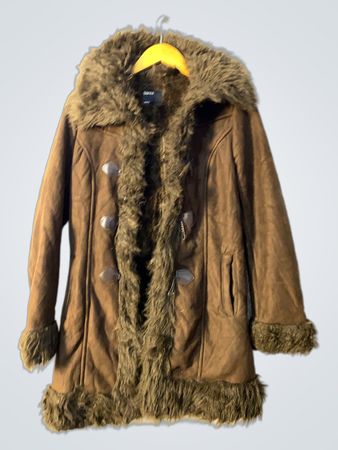 Brown Fur-Trimmed Coat