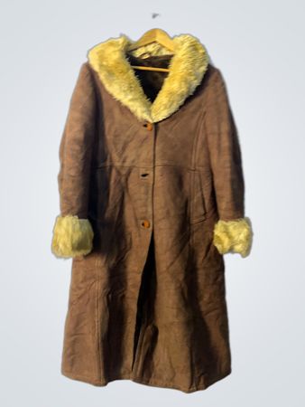 Brown Fur-Trimmed Coat