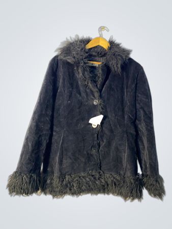 Black Faux Fur Trimmed Jacket
