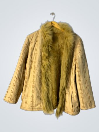 Tan Jacket with Faux Fur Collar