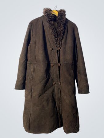Brown Suede Fur Lined Coat