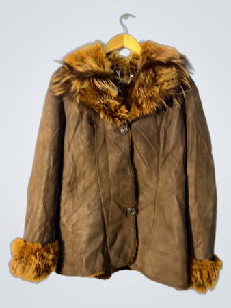 Brown Faux Fur Trimmed Jacket
