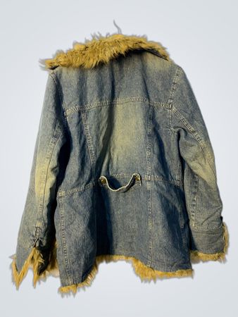 Denim Jacket with Fur Trim