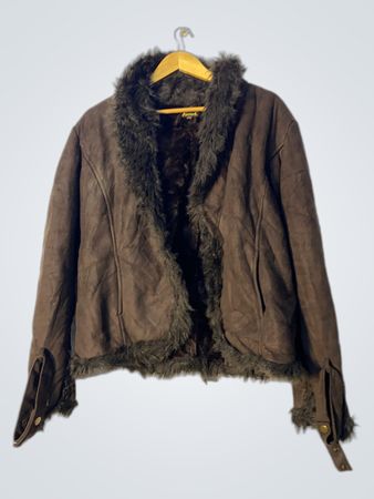 Kenneth Cole Brown Faux Fur Lined Jacket