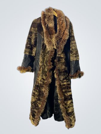 Long Fur and Leather Coat