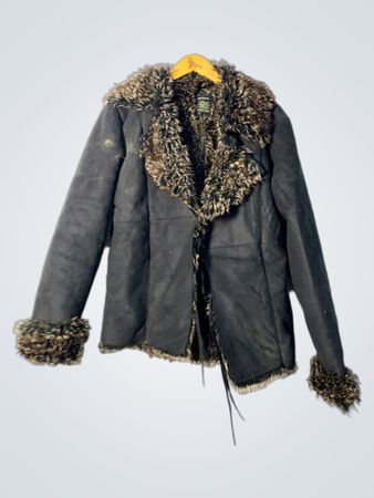 Black Faux Fur Trimmed Jacket