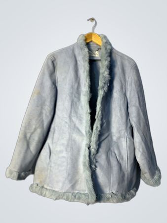Light Blue Faux Fur Lined Jacket