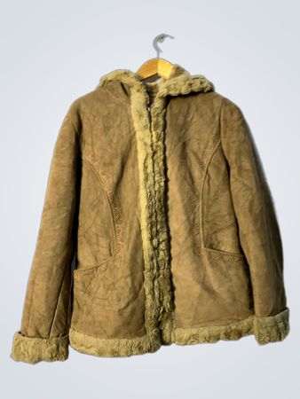 Brown Faux Fur Lined Hooded Jacket