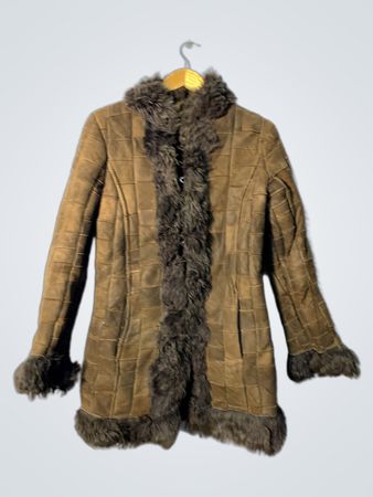 Brown Suede and Fur Trimmed Jacket