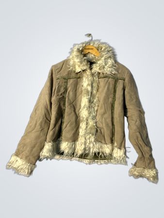Brown Faux Fur Trimmed Jacket