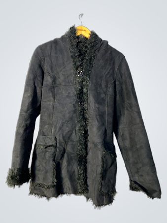 Black Faux Fur Trimmed Coat