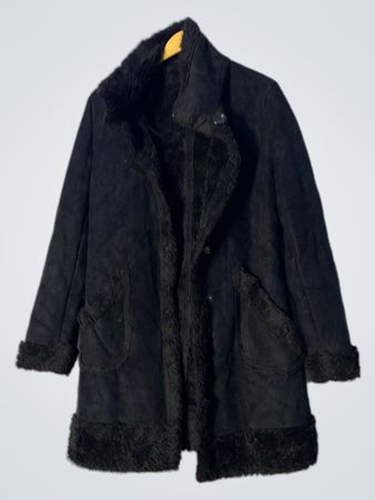 Black Faux Fur Lined Coat