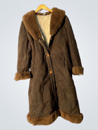 Brown Suede and Shearling Coat