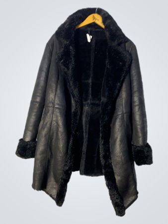 Black Faux Fur Lined Coat