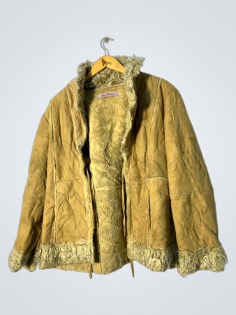 NEW LABEL Brown Suede Shearling Lined Jacket
