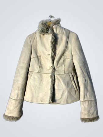 Cream Faux Fur Trimmed Jacket