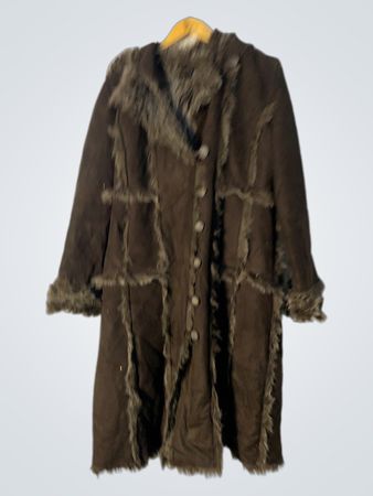 Brown Faux Fur Trimmed Coat