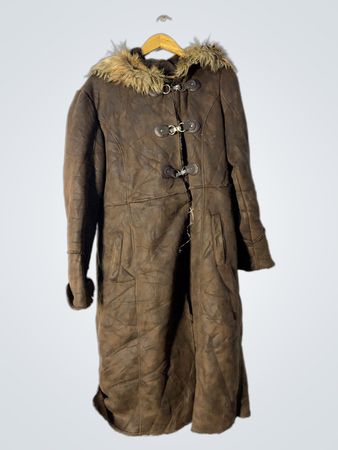 Brown Faux Fur Lined Hooded Coat