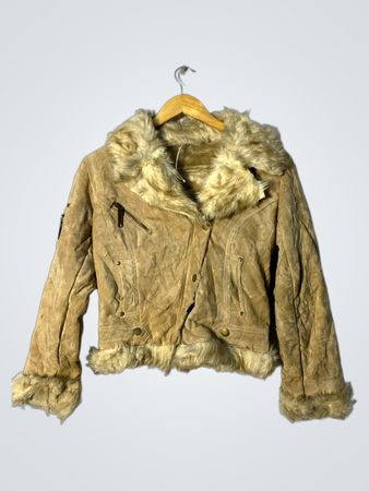 Brown Fur Trimmed Jacket