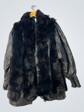 Black Fur and Leather Jacket