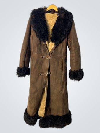 Brown Suede Shearling Coat