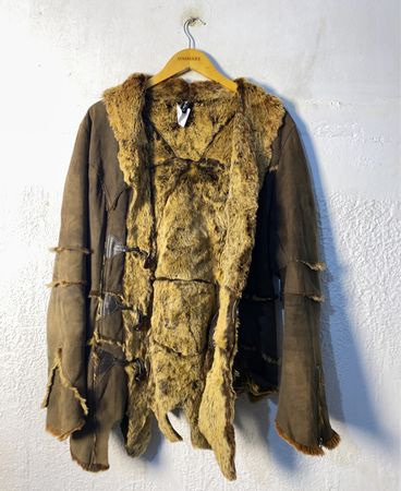 ISSMART Brown Suede Fur Trimmed Jacket