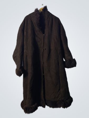 Dark Brown Fur Trimmed Coat