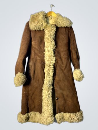 Brown Suede and Shearling Coat