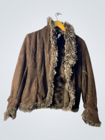 Brown faux fur lined jacket