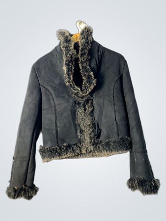 Black Faux Fur Trimmed Jacket