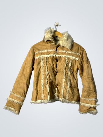 Brown Faux Fur Trimmed Jacket