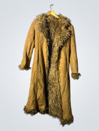 Brown Faux Fur Lined Long Coat
