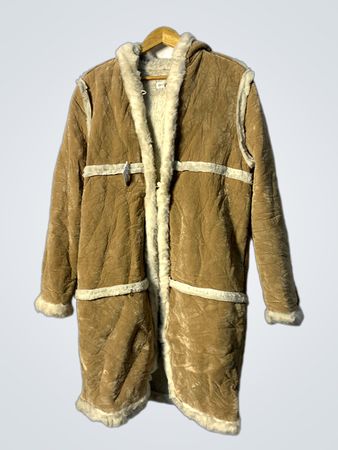Brown Suede Sheepskin Lined Coat