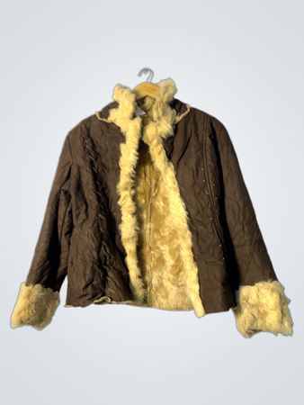 Brown Faux Fur Trimmed Jacket